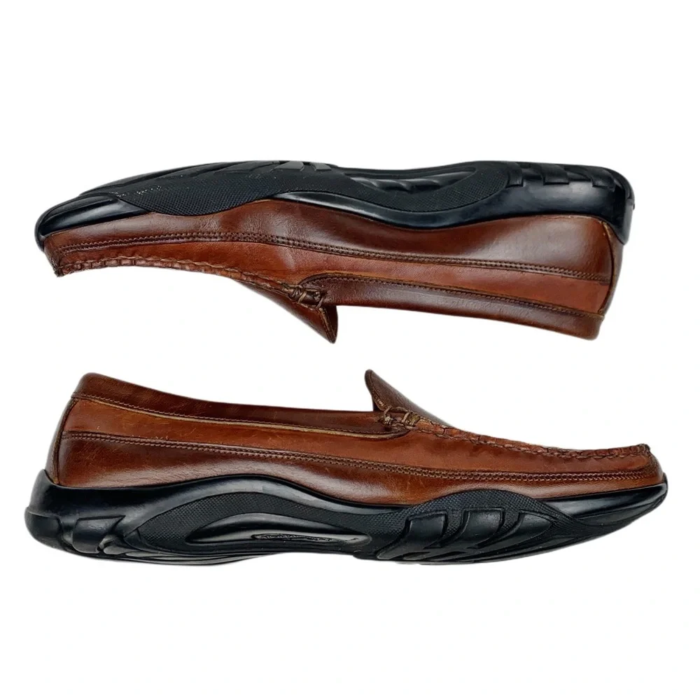 Allen Edmonds Mens Mocha Brown Leather “Boulder” Moccasin Loafer Size 9.5